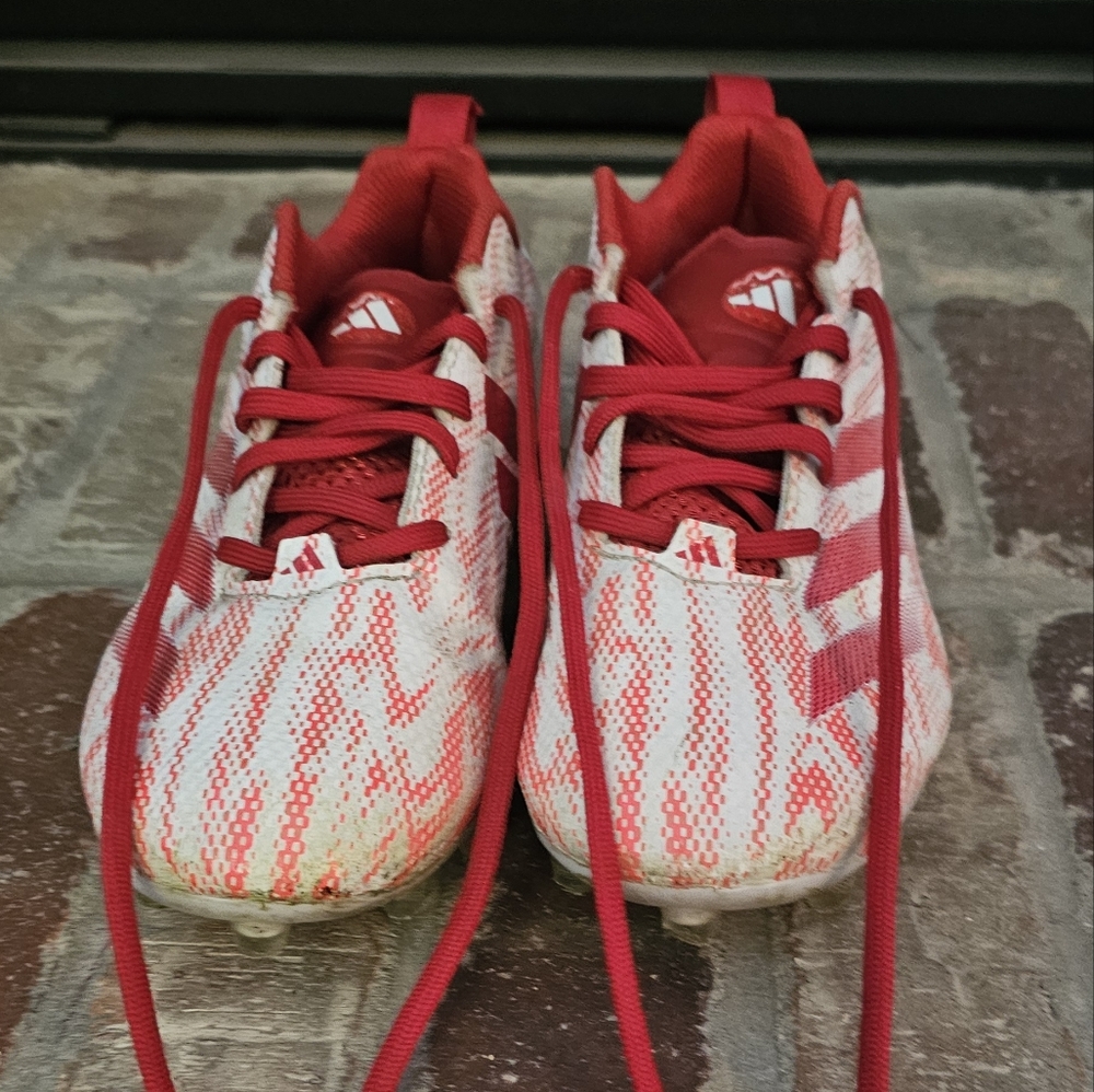 Adidas Red and White Cleats